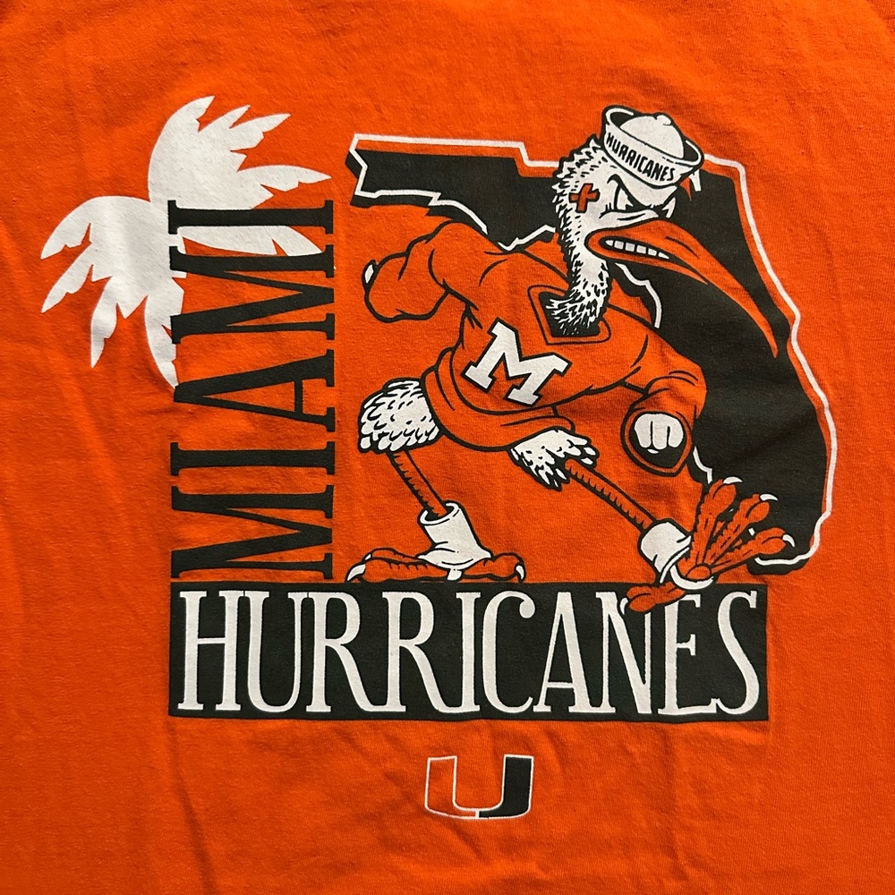 NCAA University Of Miami Sebastian the Ibis Coca Cola Promo T-shirt Orange Med - Picture 2 of 7